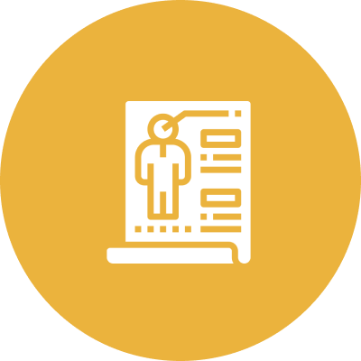 Icon of a person on a document.